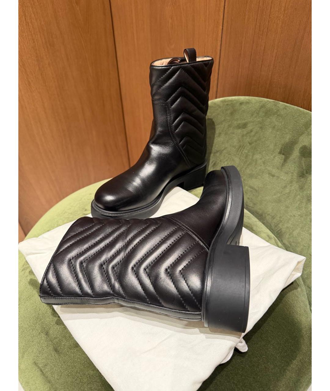 GUCCI Черные кожаные полусапоги, фото 3