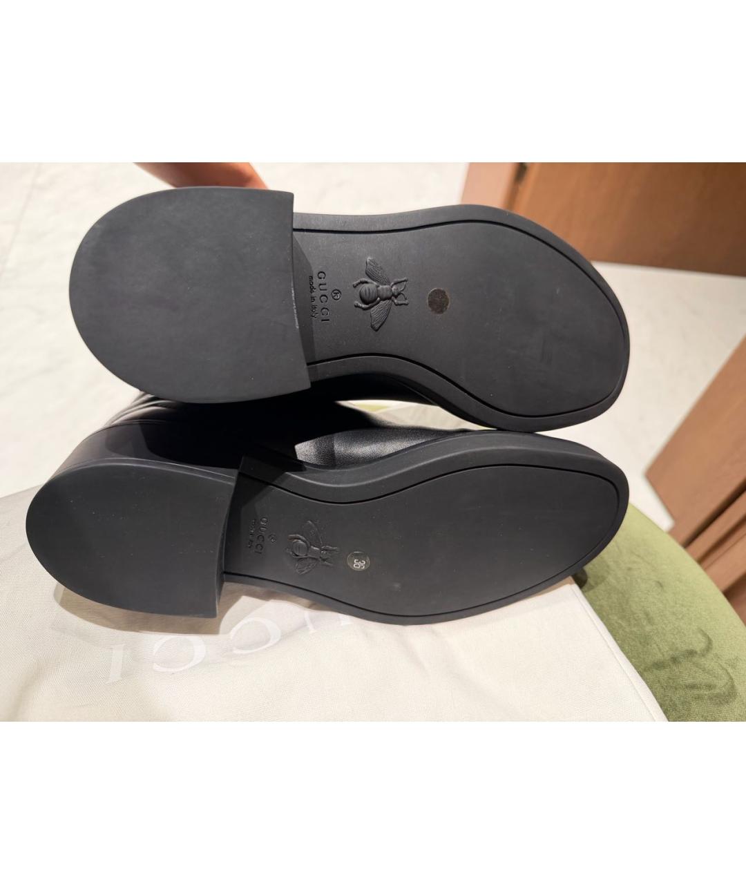 GUCCI Черные кожаные полусапоги, фото 7