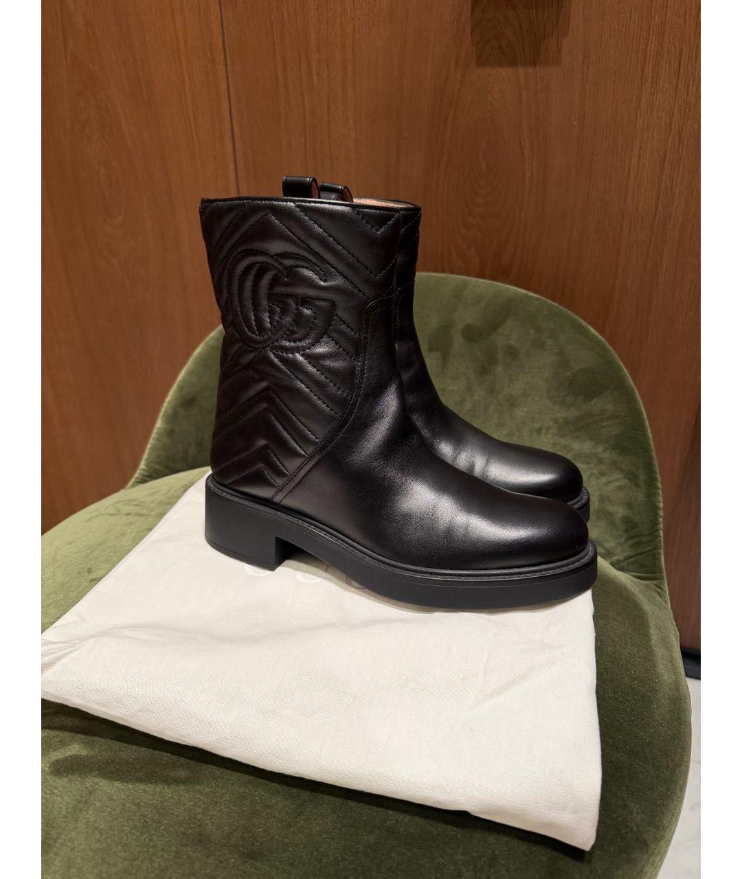 GUCCI Черные кожаные полусапоги, фото 9