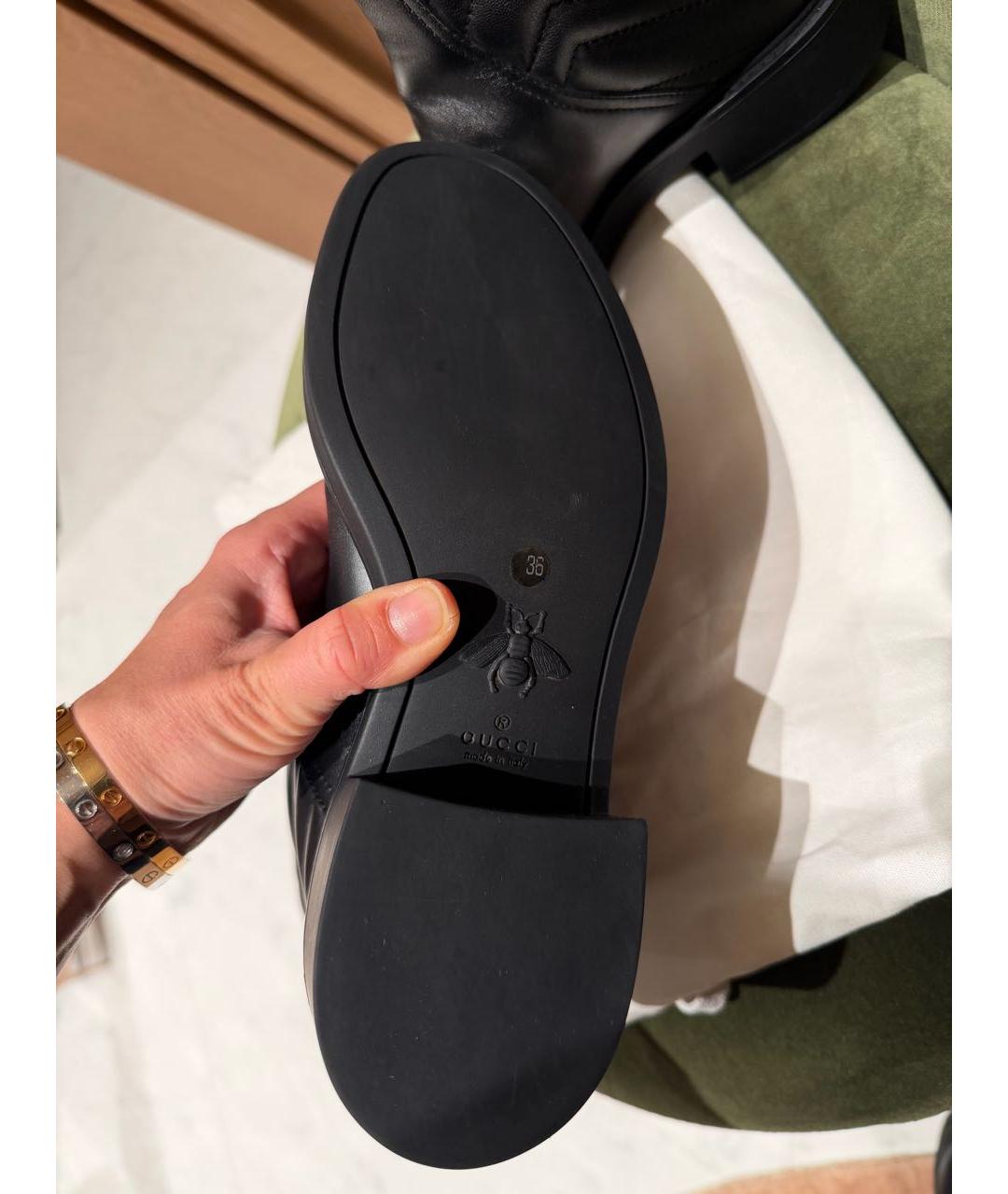 GUCCI Черные кожаные полусапоги, фото 6