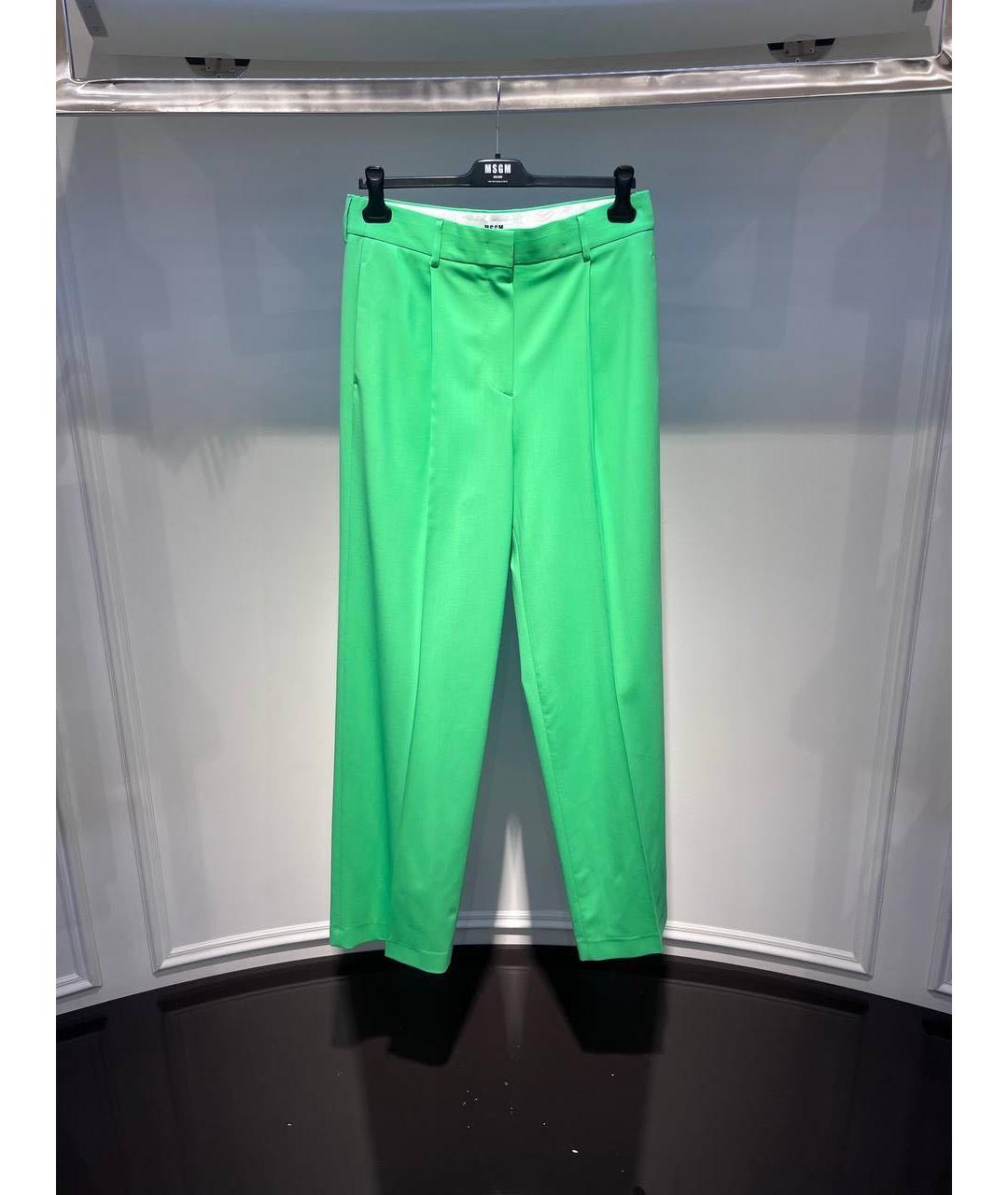 MSGM Салатовые прямые брюки, фото 3