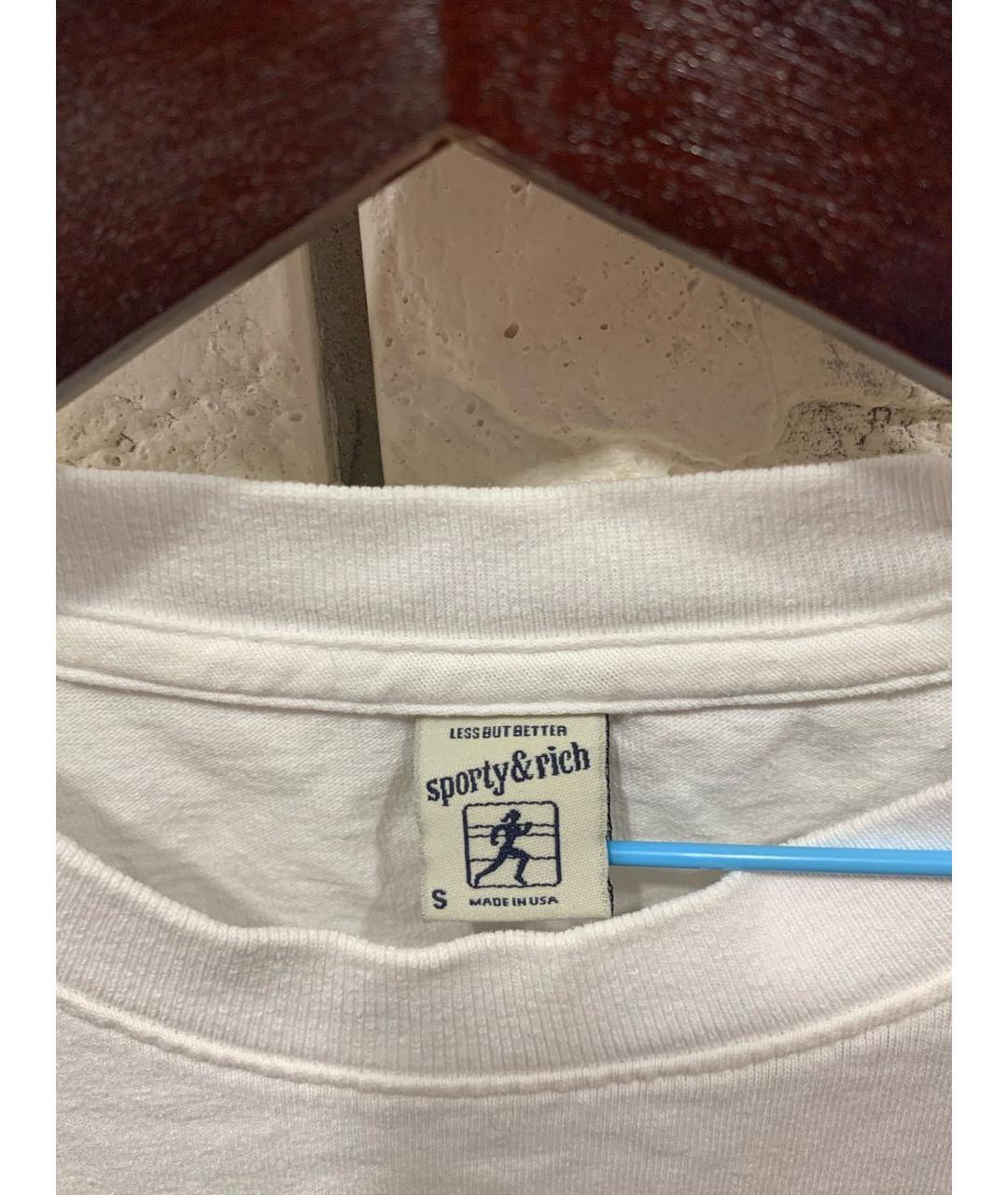 SPORTY AND RICH Белая хлопковая футболка, фото 5