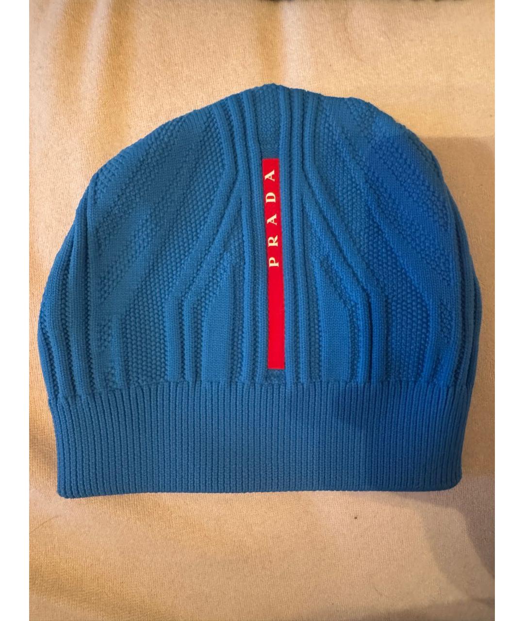 PRADA Синяя шапка, фото 5