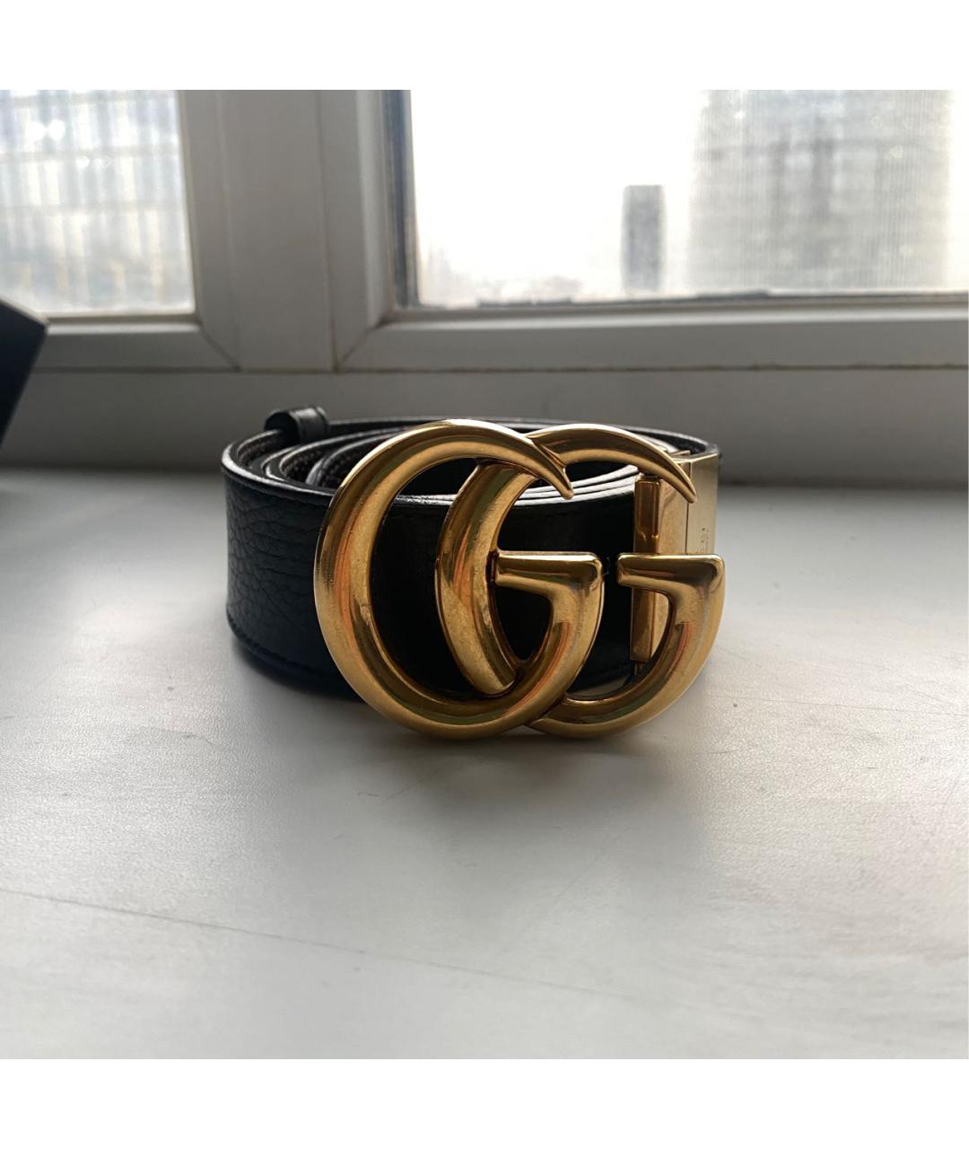 GUCCI Черный кожаный ремень, фото 7