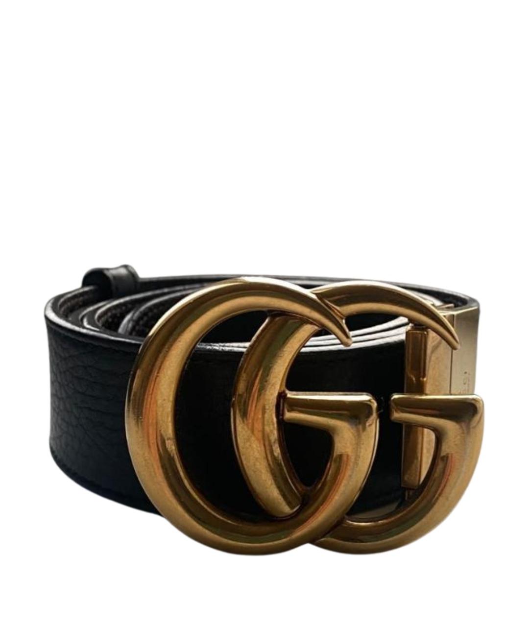 GUCCI Черный кожаный ремень, фото 1