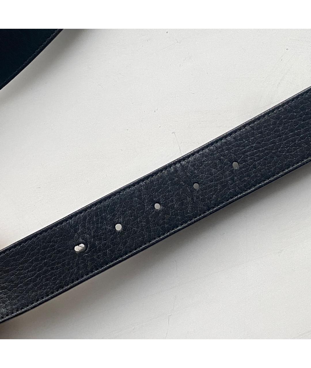 GUCCI Черный кожаный ремень, фото 4