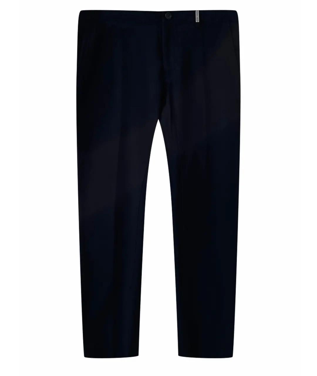 BIKKEMBERGS Черные полиэстеровые классические брюки, фото 1