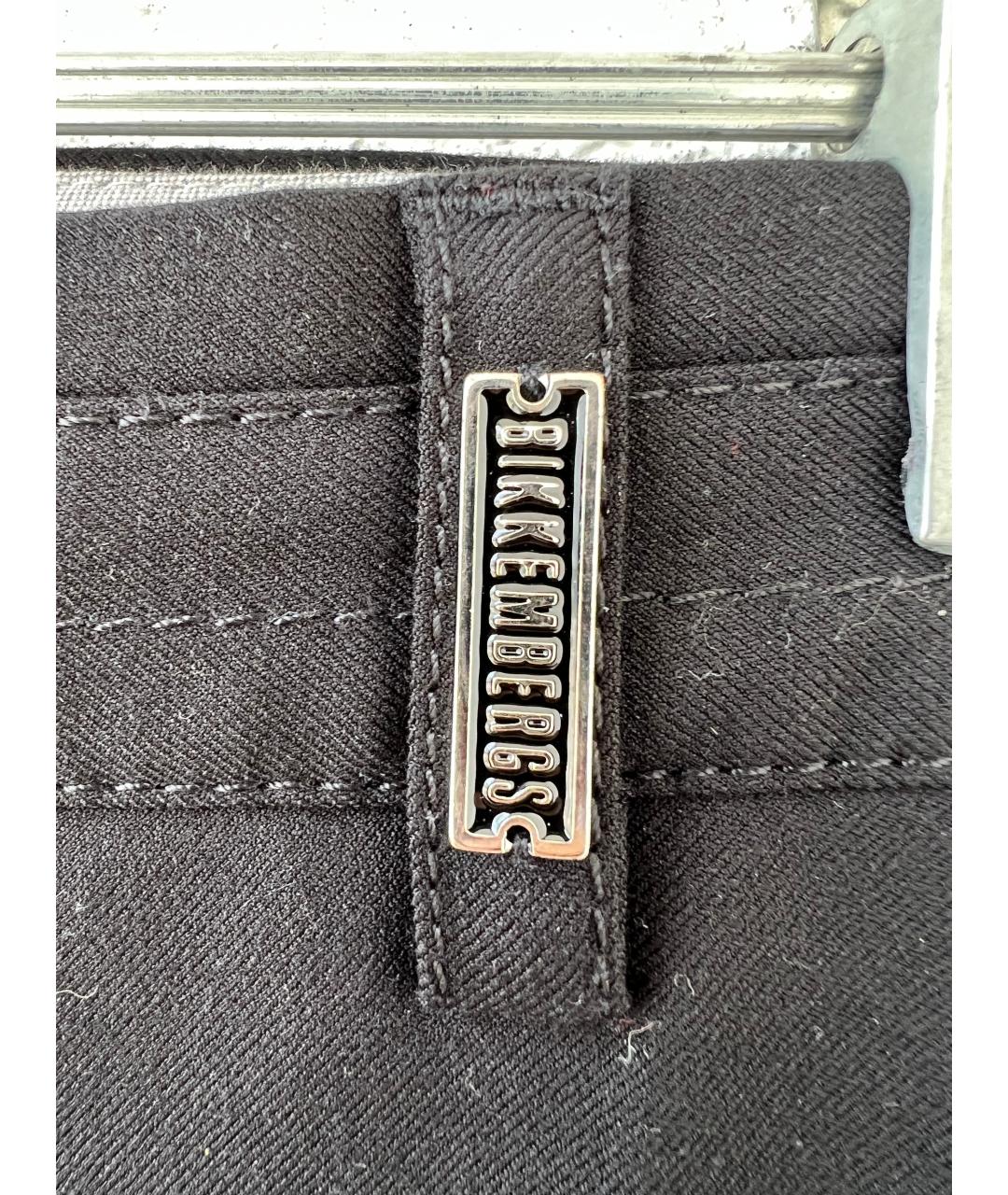 BIKKEMBERGS Черные полиэстеровые классические брюки, фото 4