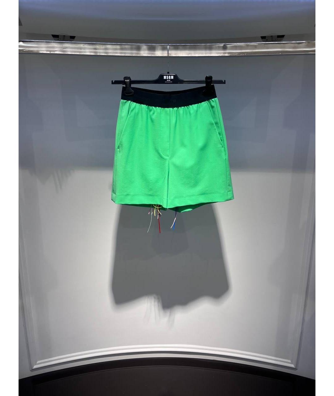 MSGM Салатовые шорты, фото 2
