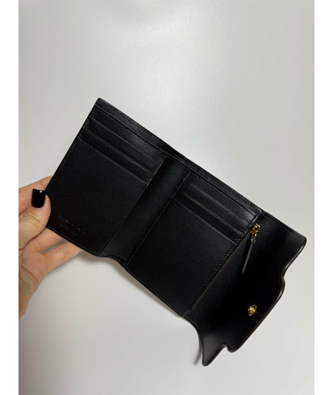 MARNI Черный кожаный кошелек, фото 4