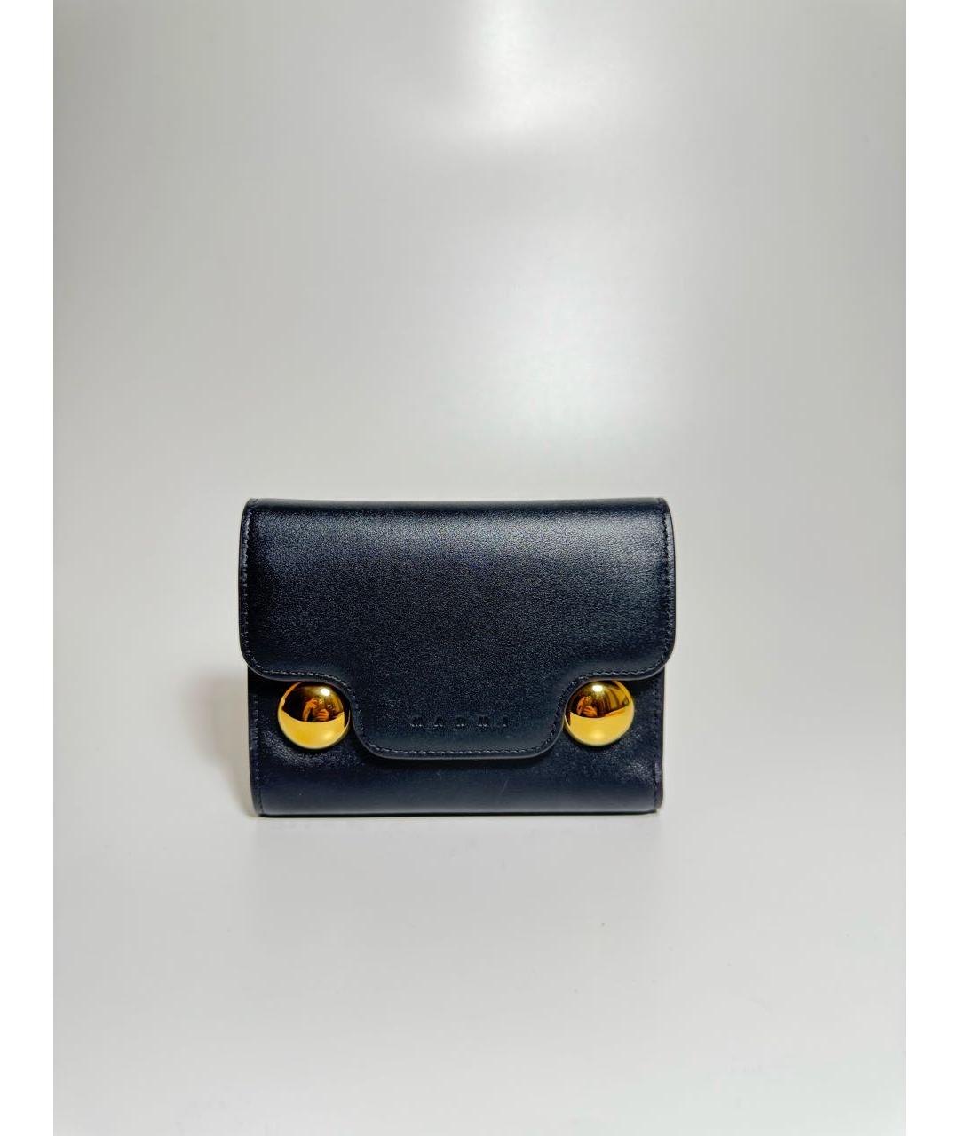 MARNI Черный кожаный кошелек, фото 7