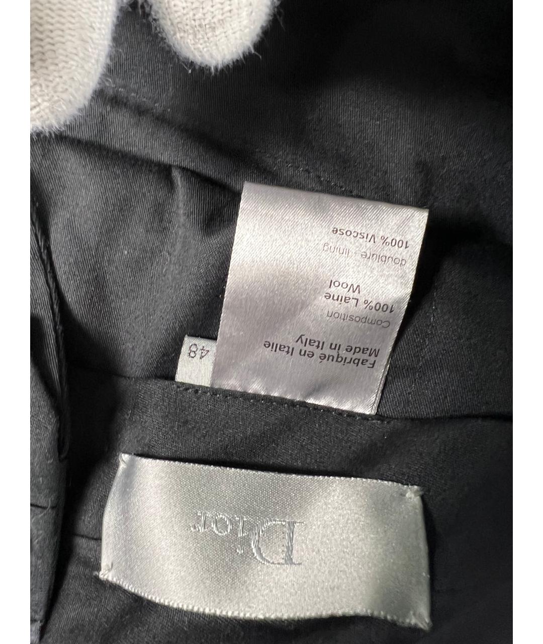 CHRISTIAN DIOR Серые шерстяные классические брюки, фото 3