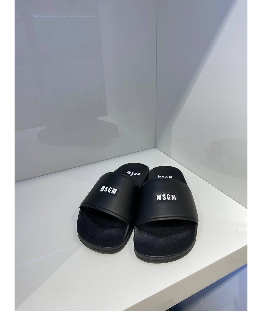 MSGM Черные шлепанцы, фото 2