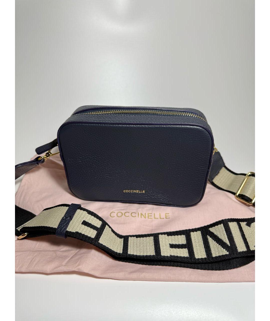 COCCINELLE Темно-синяя кожаная сумка через плечо, фото 5
