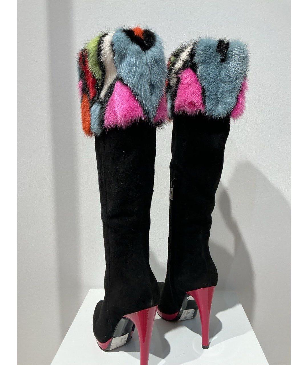 CASADEI Черные замшевые сапоги, фото 2