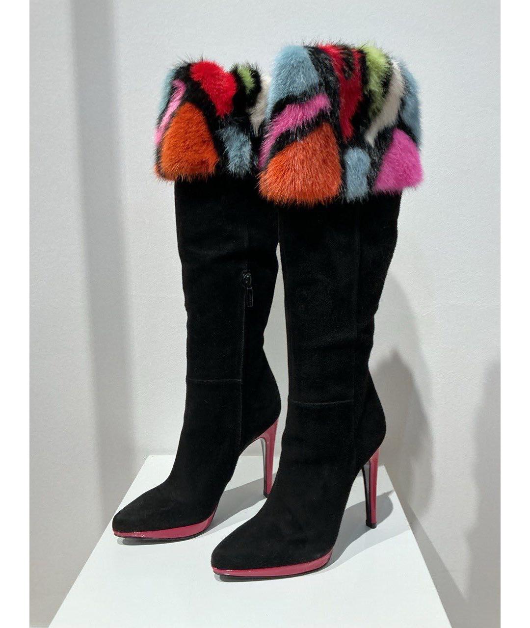 CASADEI Черные замшевые сапоги, фото 4