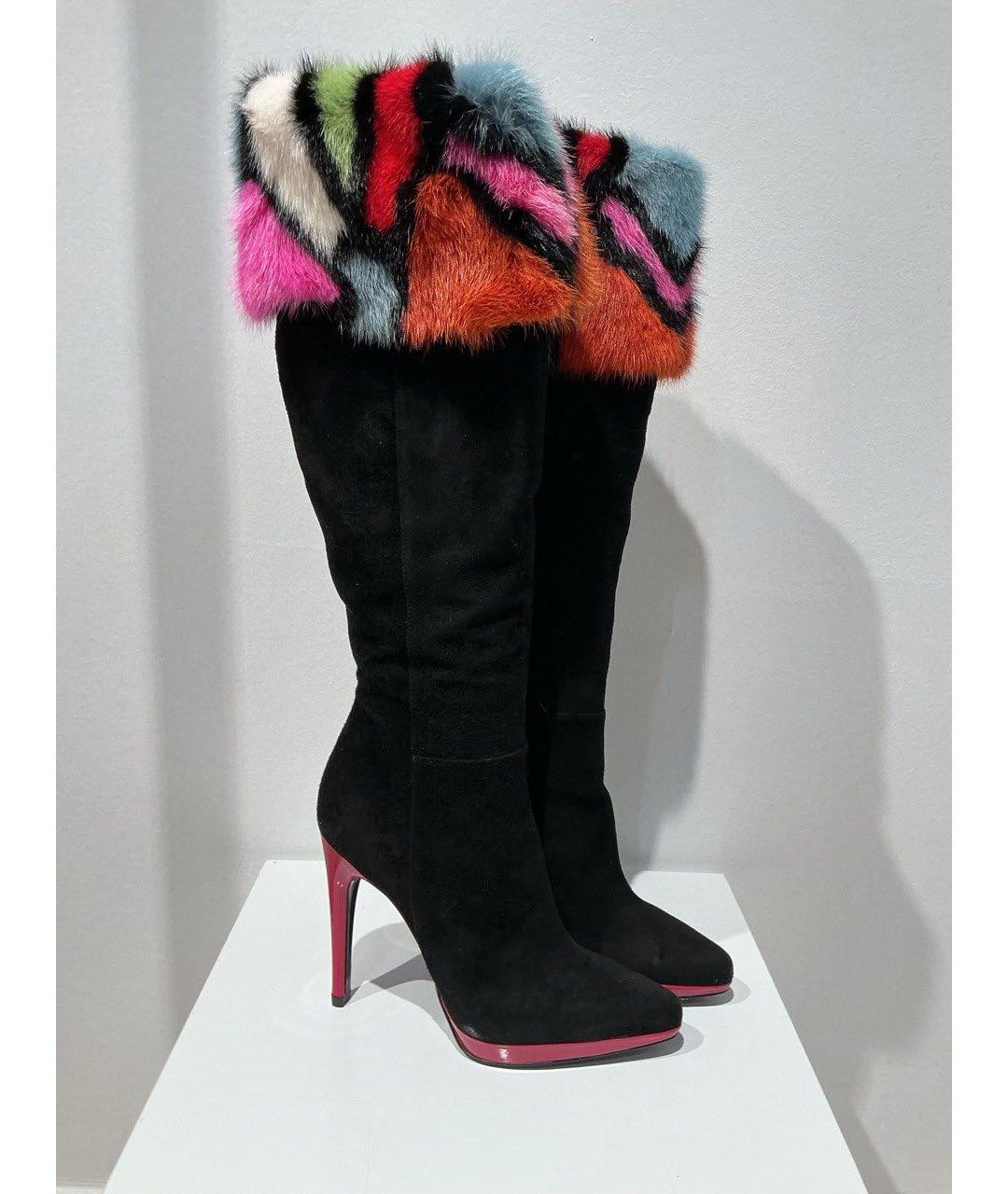 CASADEI Черные замшевые сапоги, фото 3