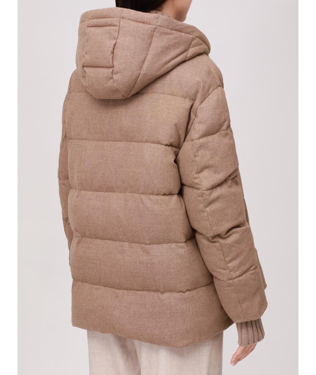 LORENA ANTONIAZZI Бежевый хлопковый пуховик, фото 3