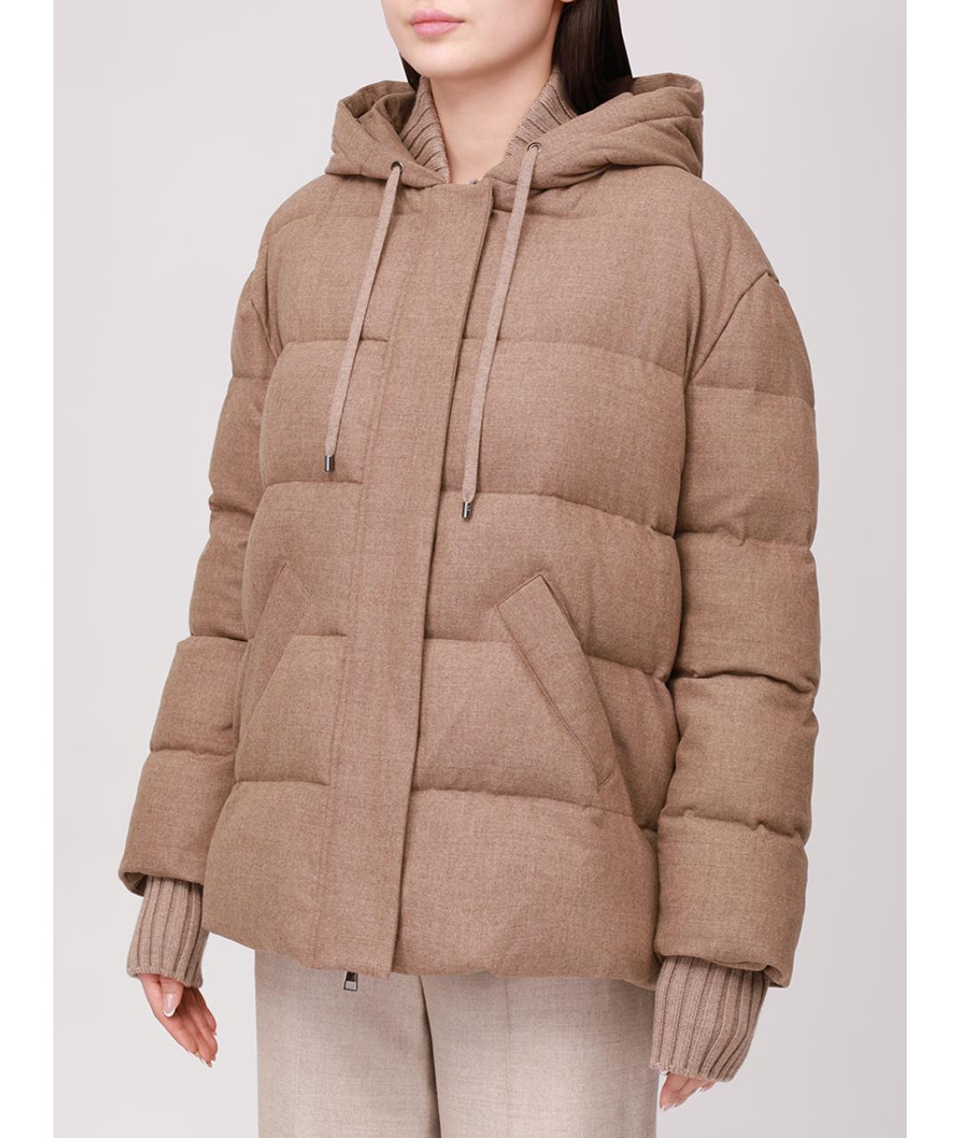 LORENA ANTONIAZZI Бежевый хлопковый пуховик, фото 4