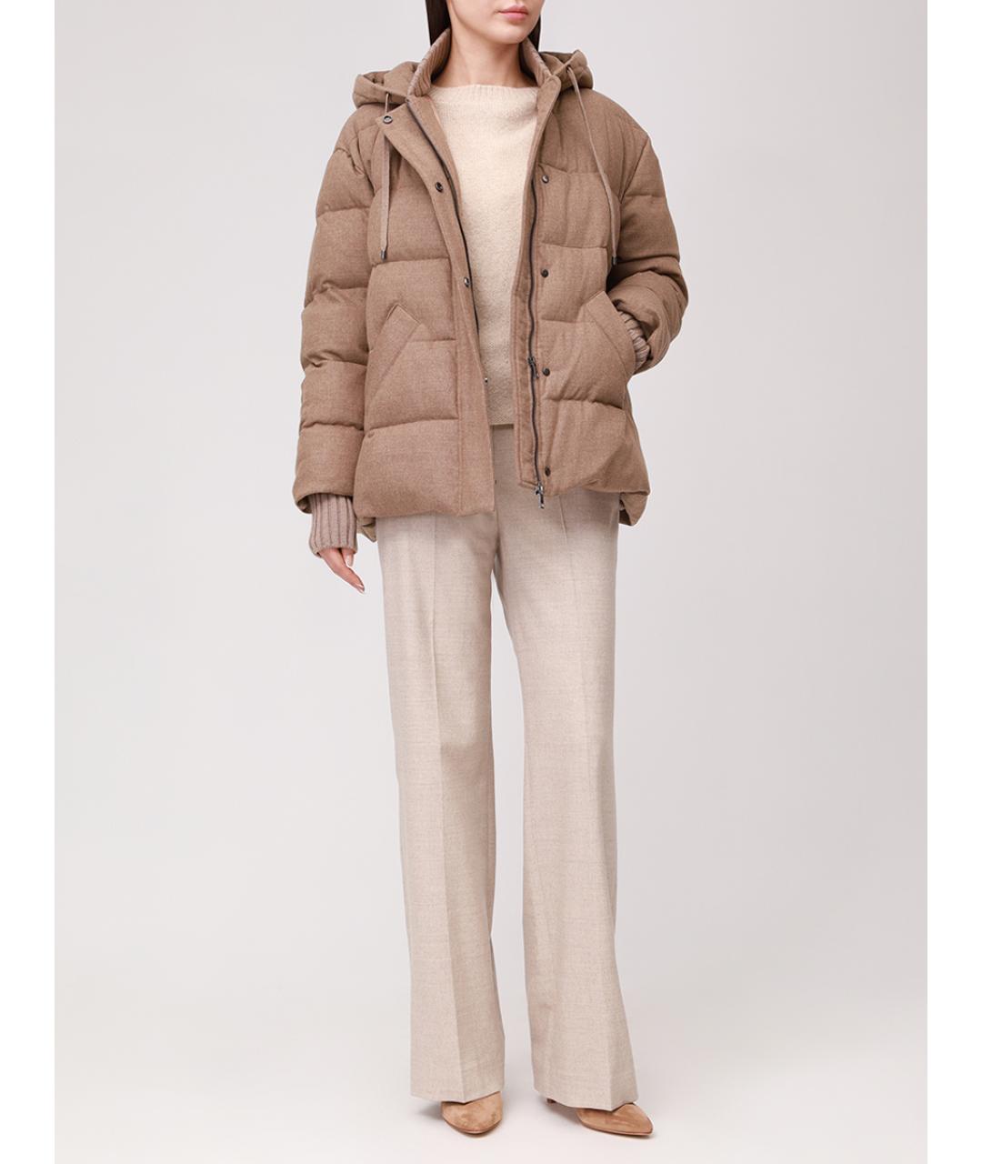 LORENA ANTONIAZZI Бежевый хлопковый пуховик, фото 2