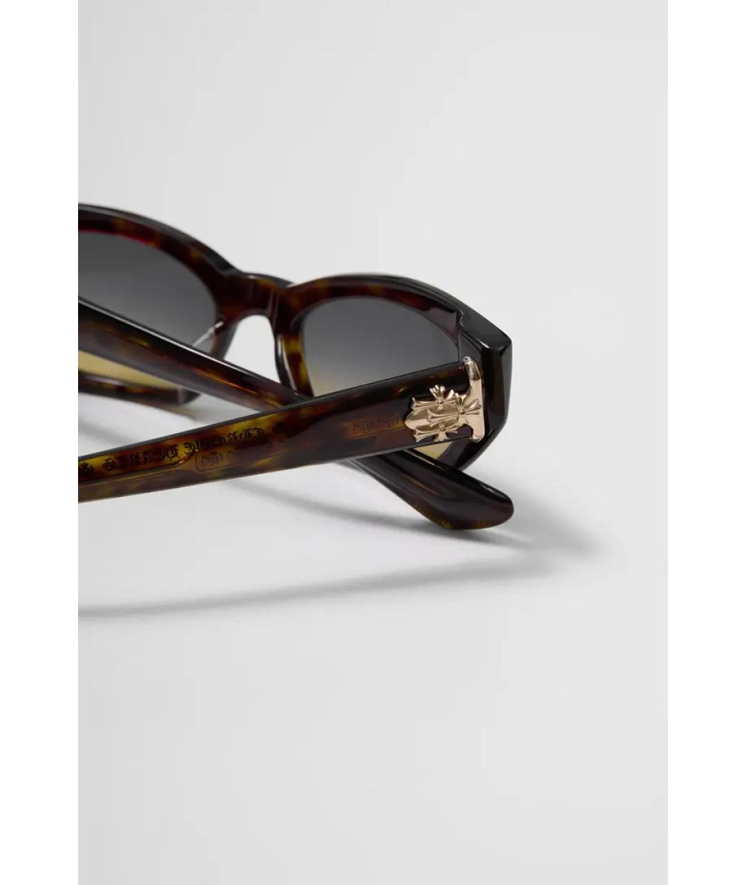CHROME HEARTS Коричневые пластиковые солнцезащитные очки, фото 5