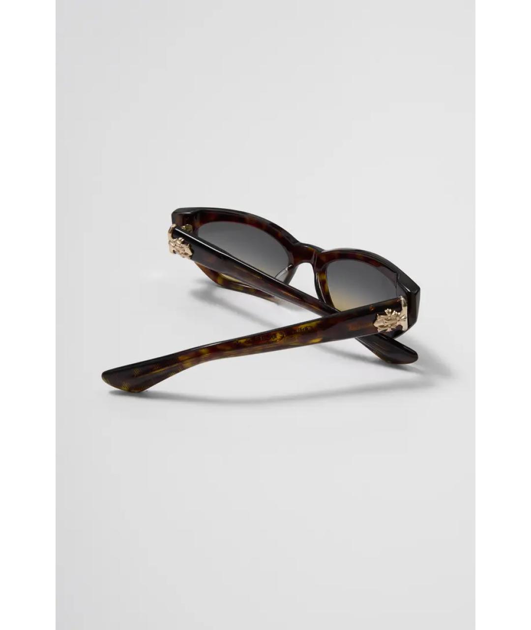 CHROME HEARTS Коричневые пластиковые солнцезащитные очки, фото 4