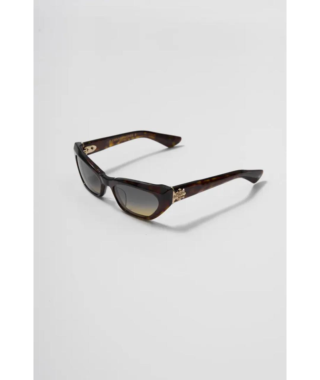 CHROME HEARTS Коричневые пластиковые солнцезащитные очки, фото 2