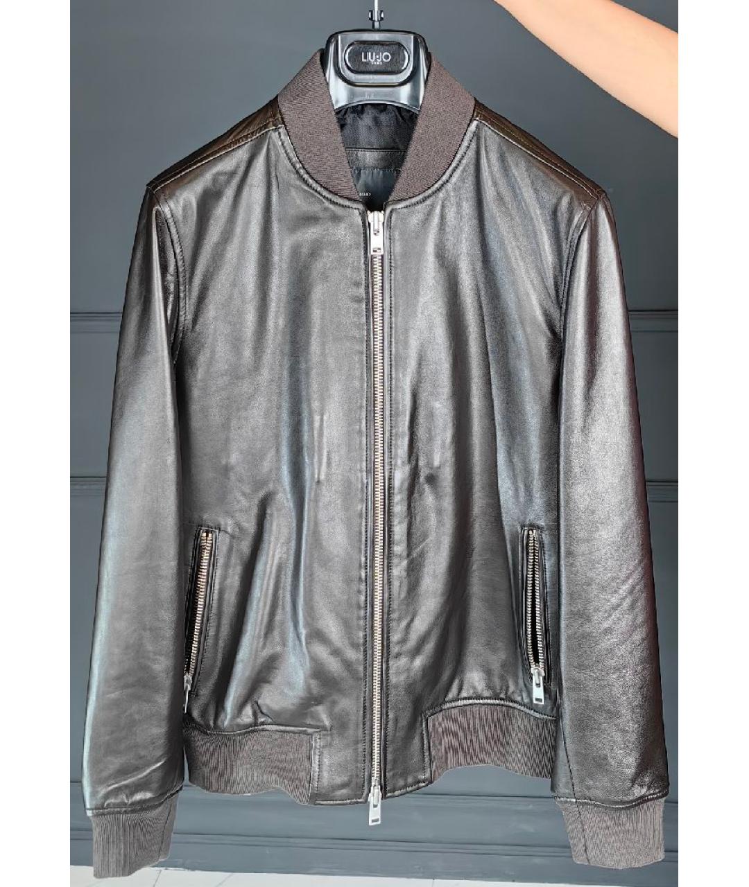 LIU JO Коричневая кожаная куртка, фото 9