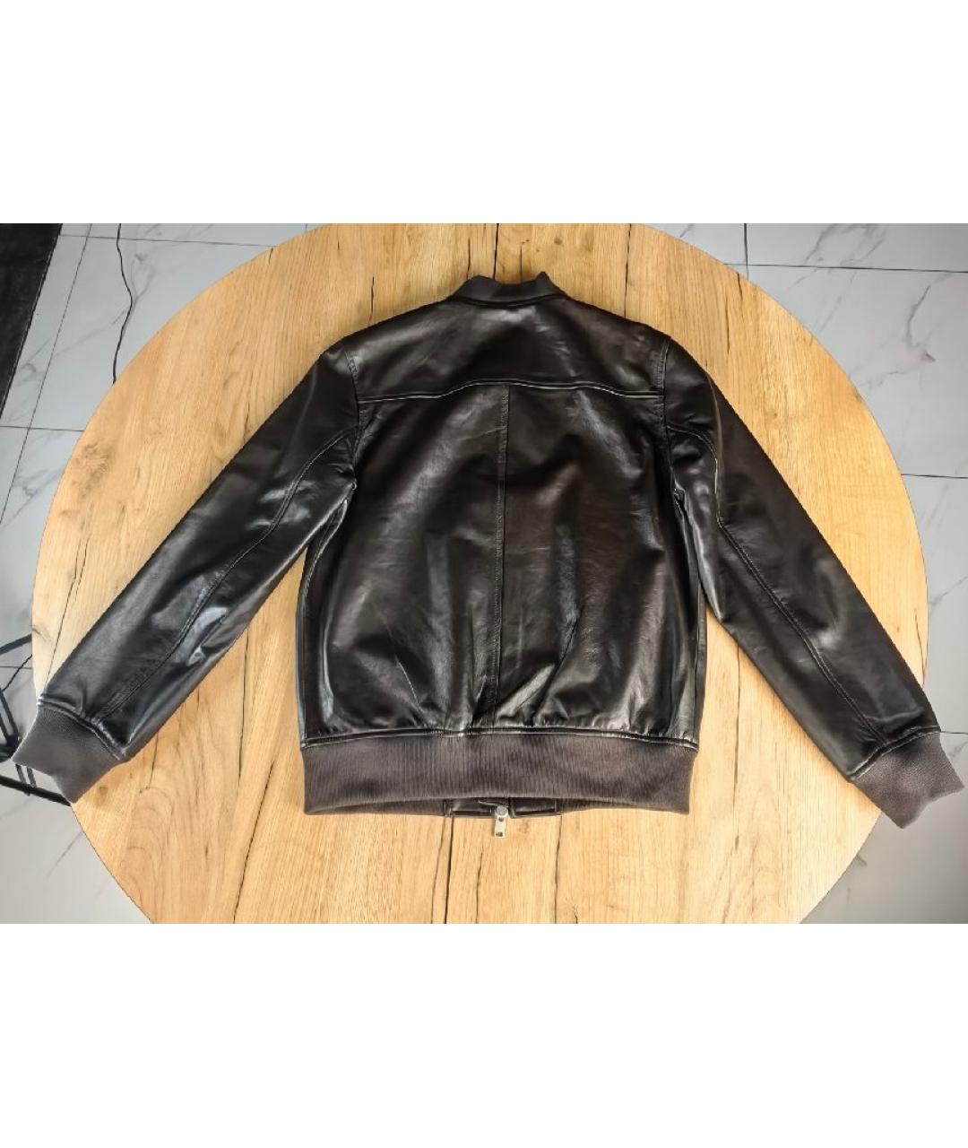 LIU JO Коричневая кожаная куртка, фото 8