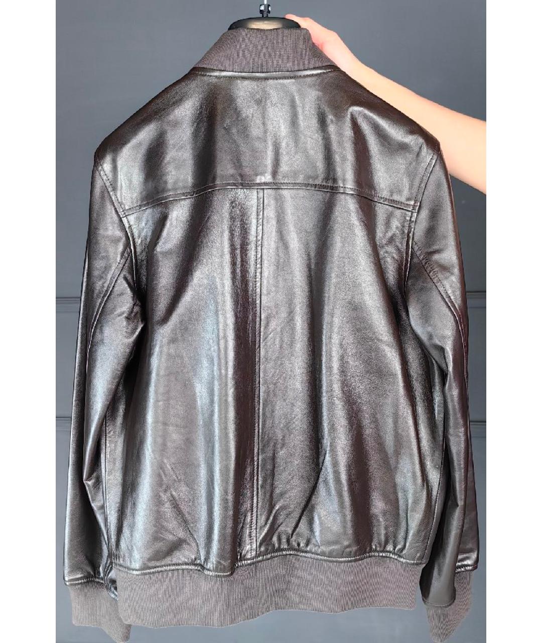 LIU JO Коричневая кожаная куртка, фото 2