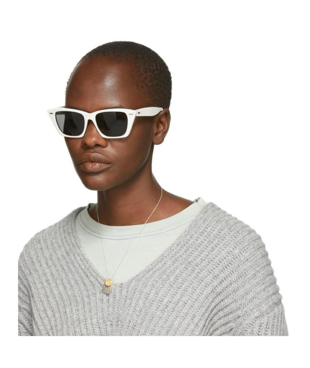 ACNE STUDIOS Белые пластиковые солнцезащитные очки, фото 2