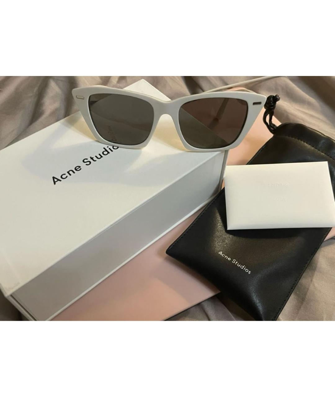 ACNE STUDIOS Белые пластиковые солнцезащитные очки, фото 4