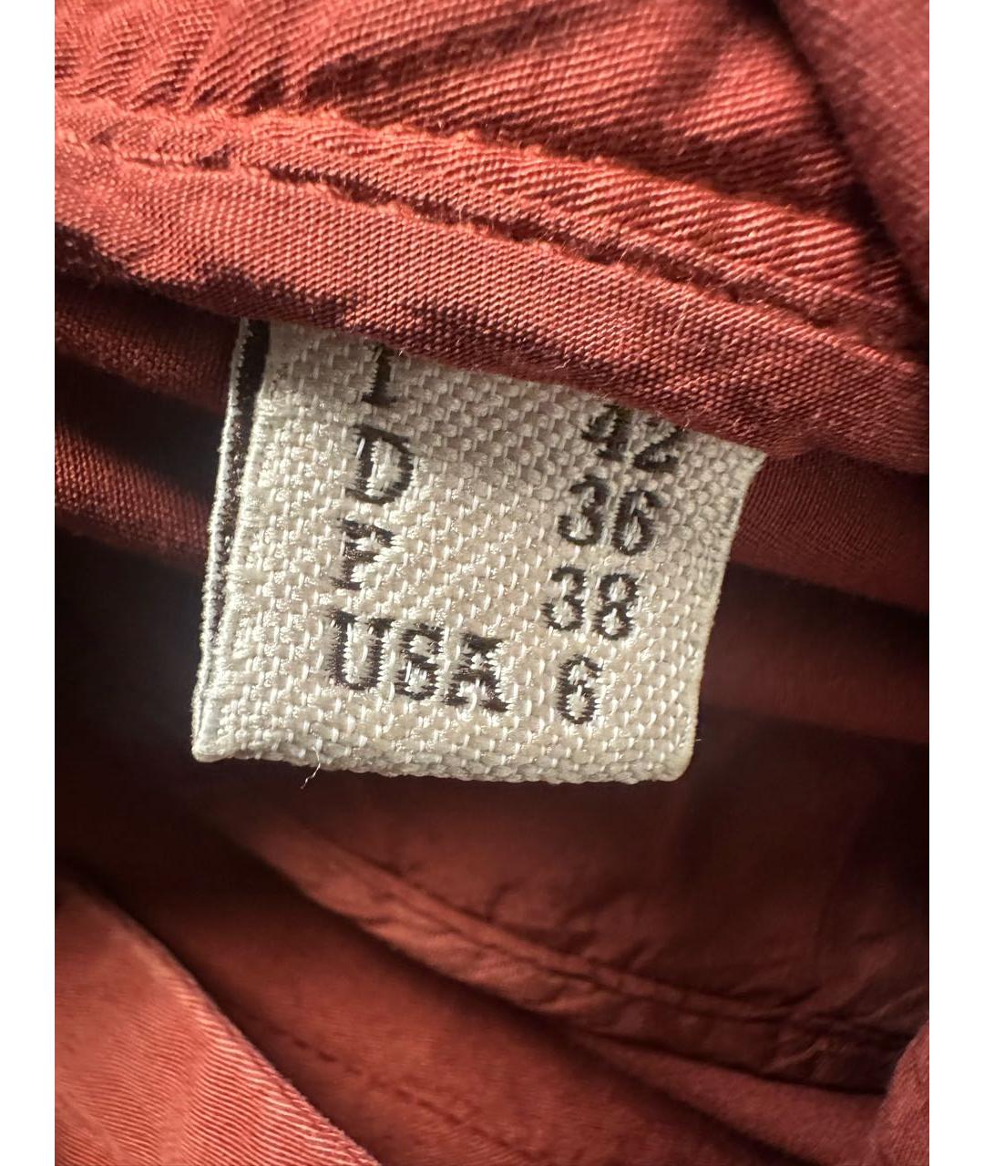 BRUNELLO CUCINELLI Бордовые хлопковые прямые брюки, фото 7