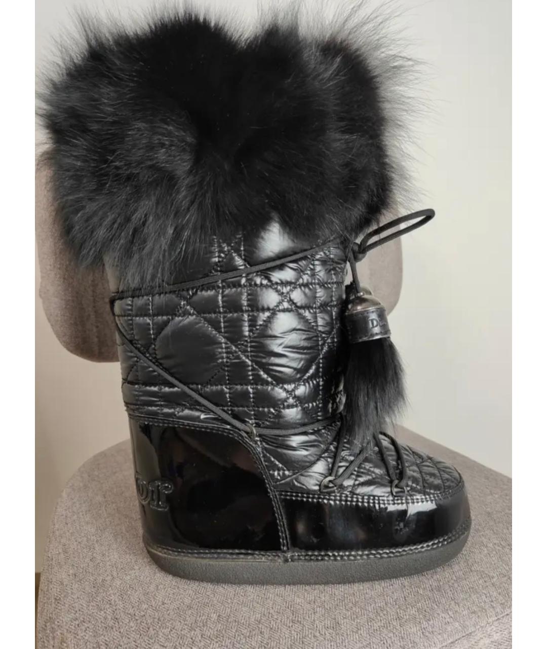 CHRISTIAN DIOR Черные текстильные ботинки, фото 10