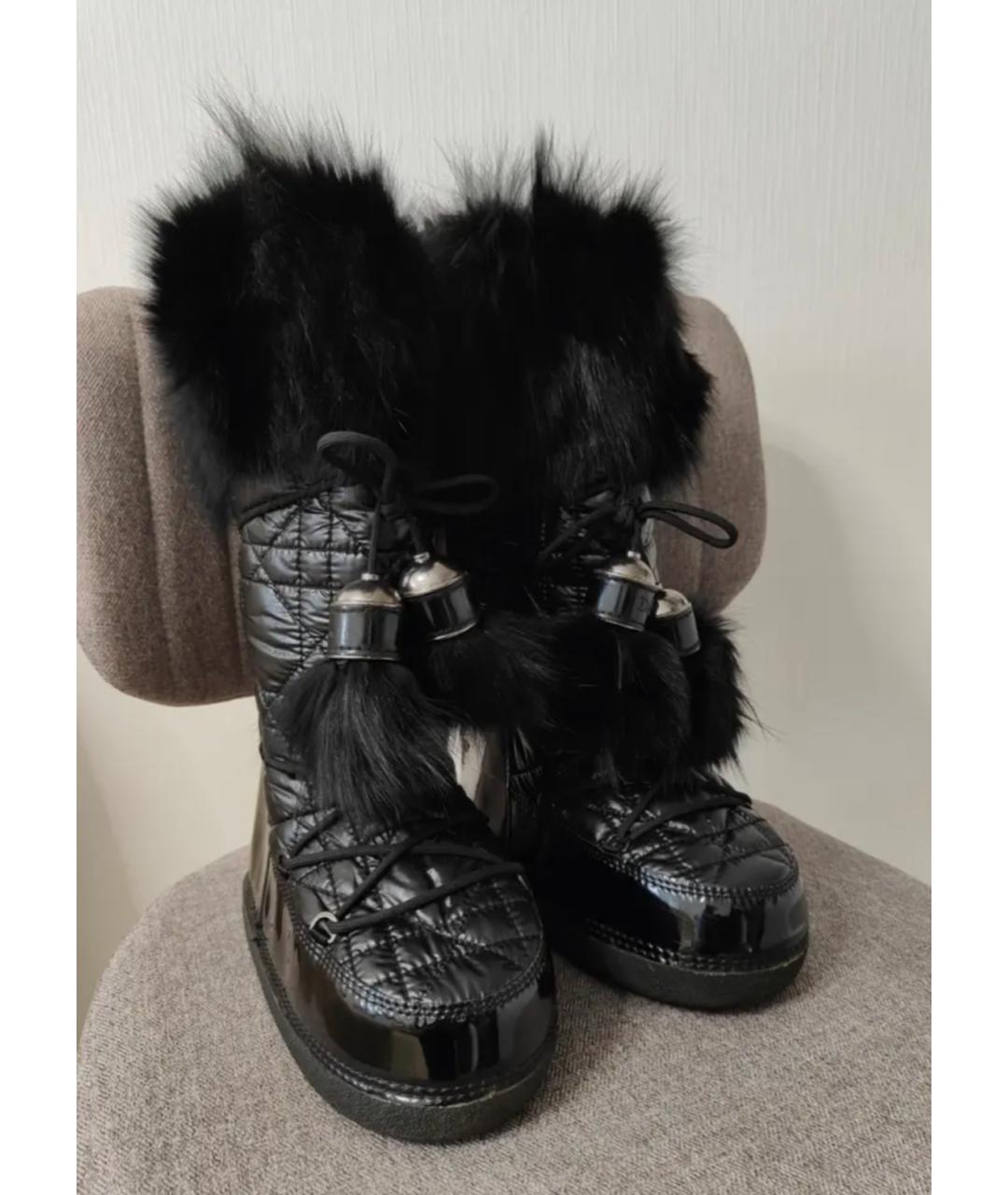 CHRISTIAN DIOR Черные текстильные ботинки, фото 2