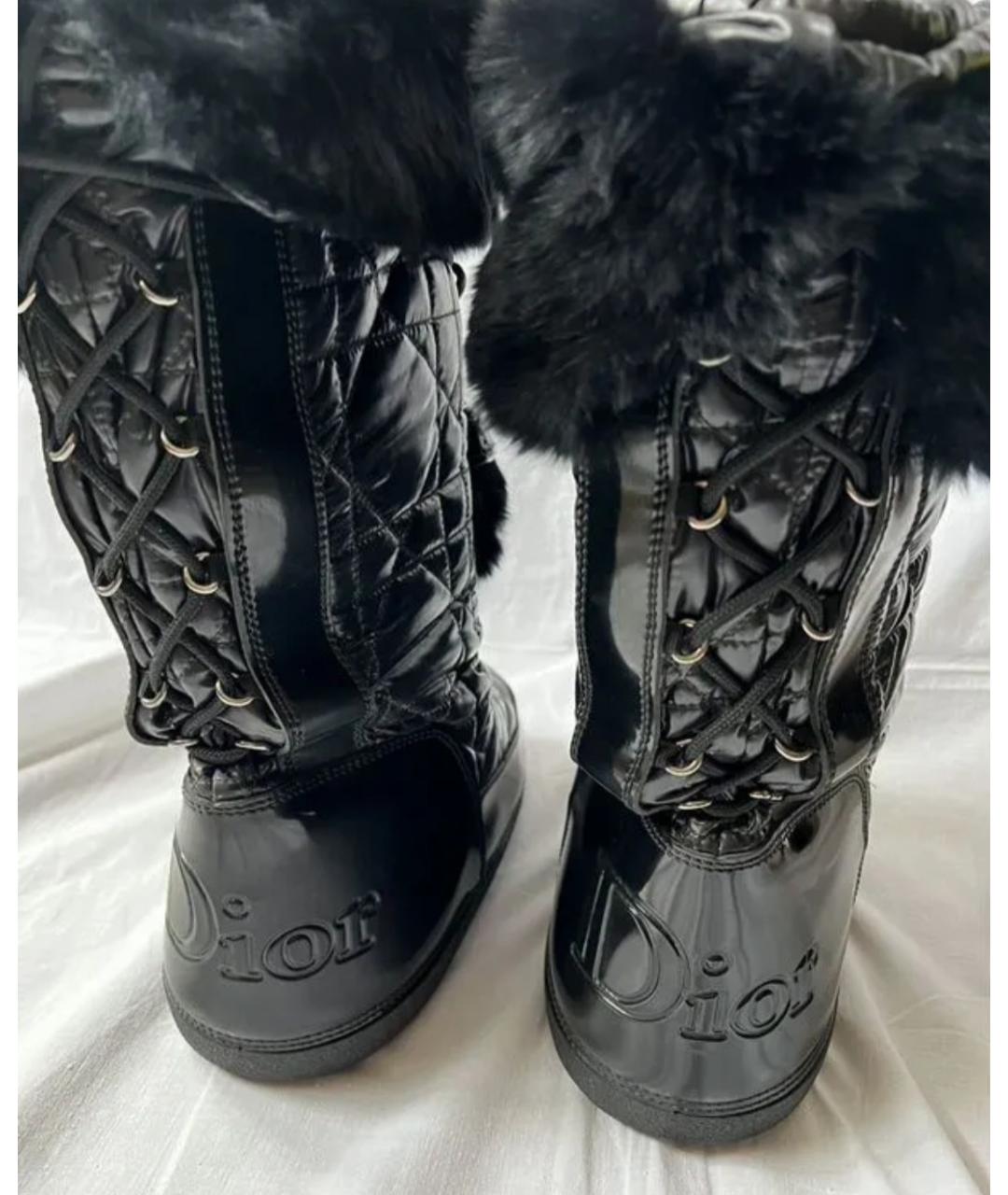 CHRISTIAN DIOR Черные текстильные ботинки, фото 4