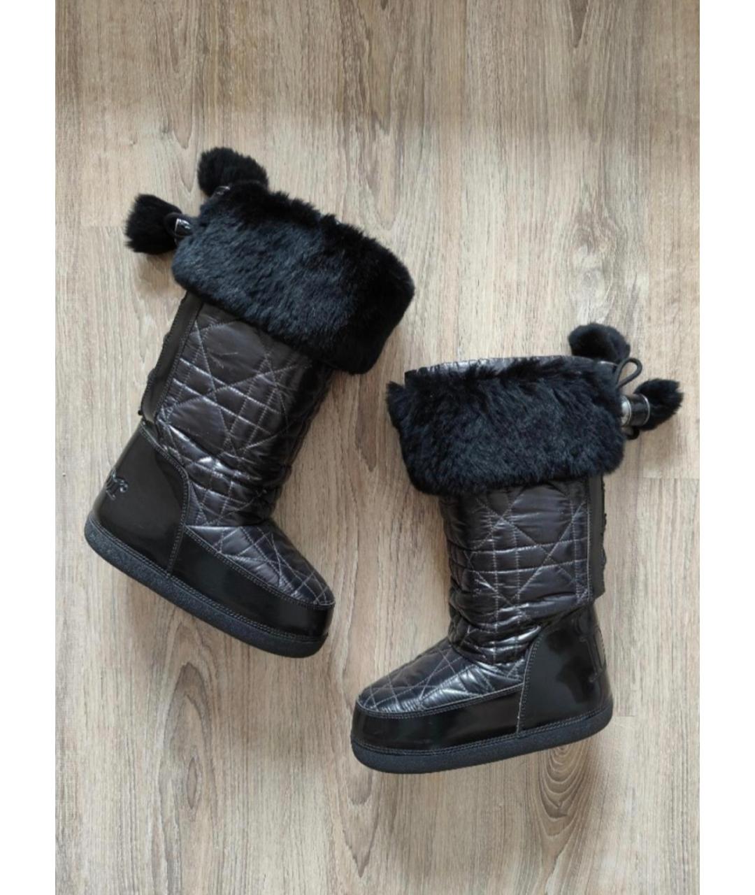 CHRISTIAN DIOR Черные текстильные ботинки, фото 7