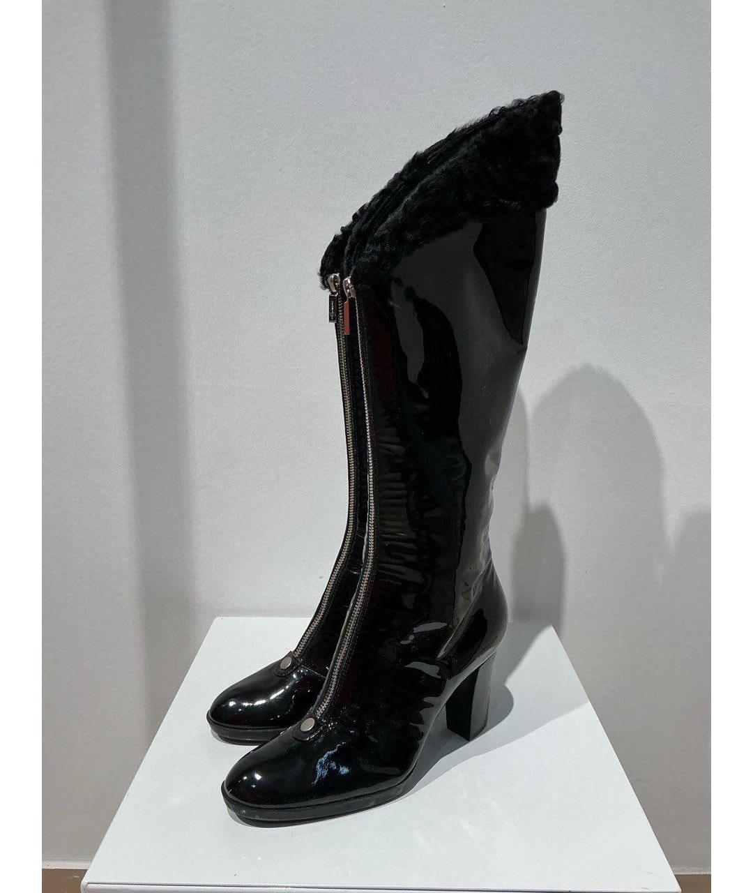 CASADEI Черные сапоги из лакированной кожи, фото 4