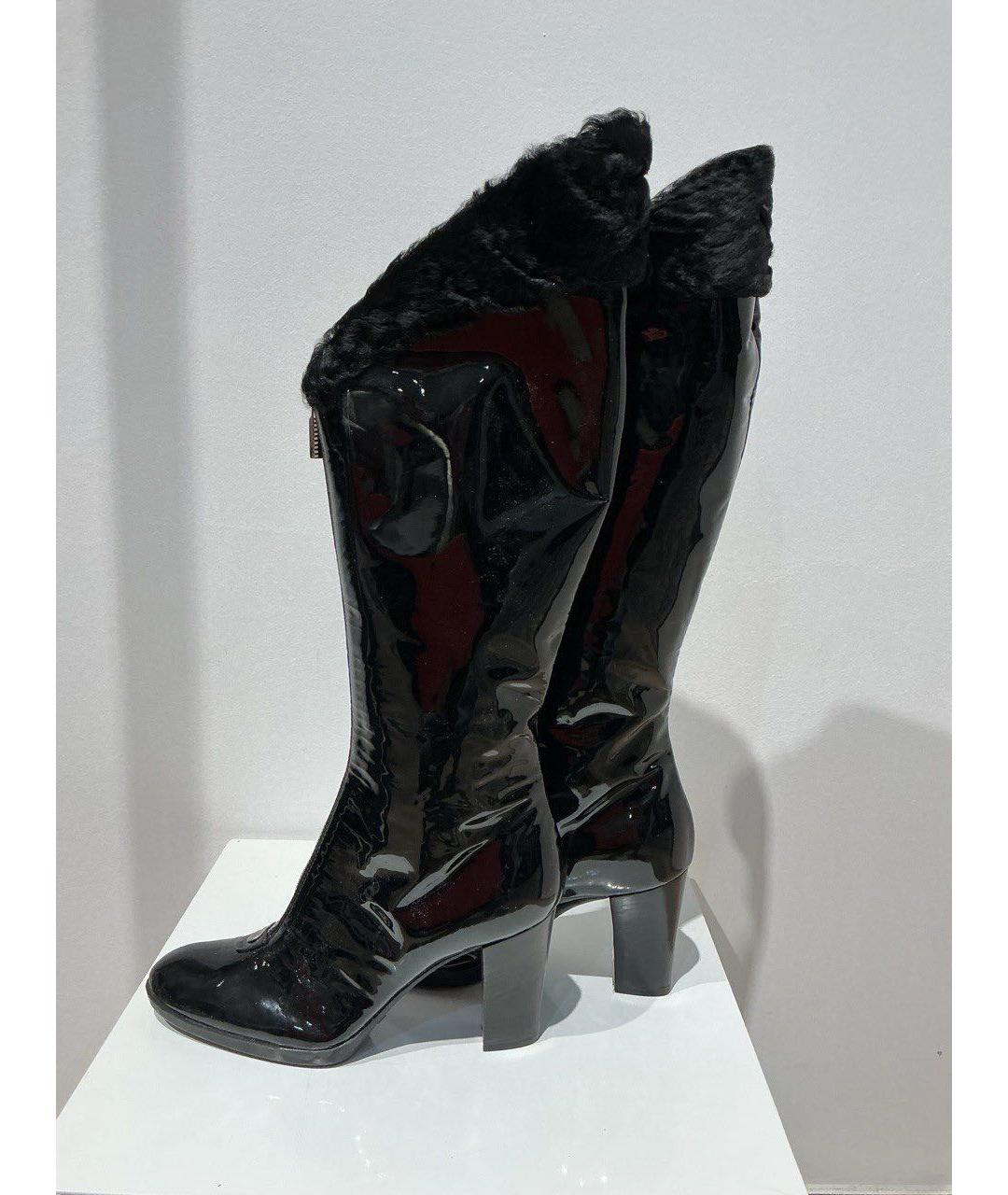 CASADEI Черные сапоги из лакированной кожи, фото 2