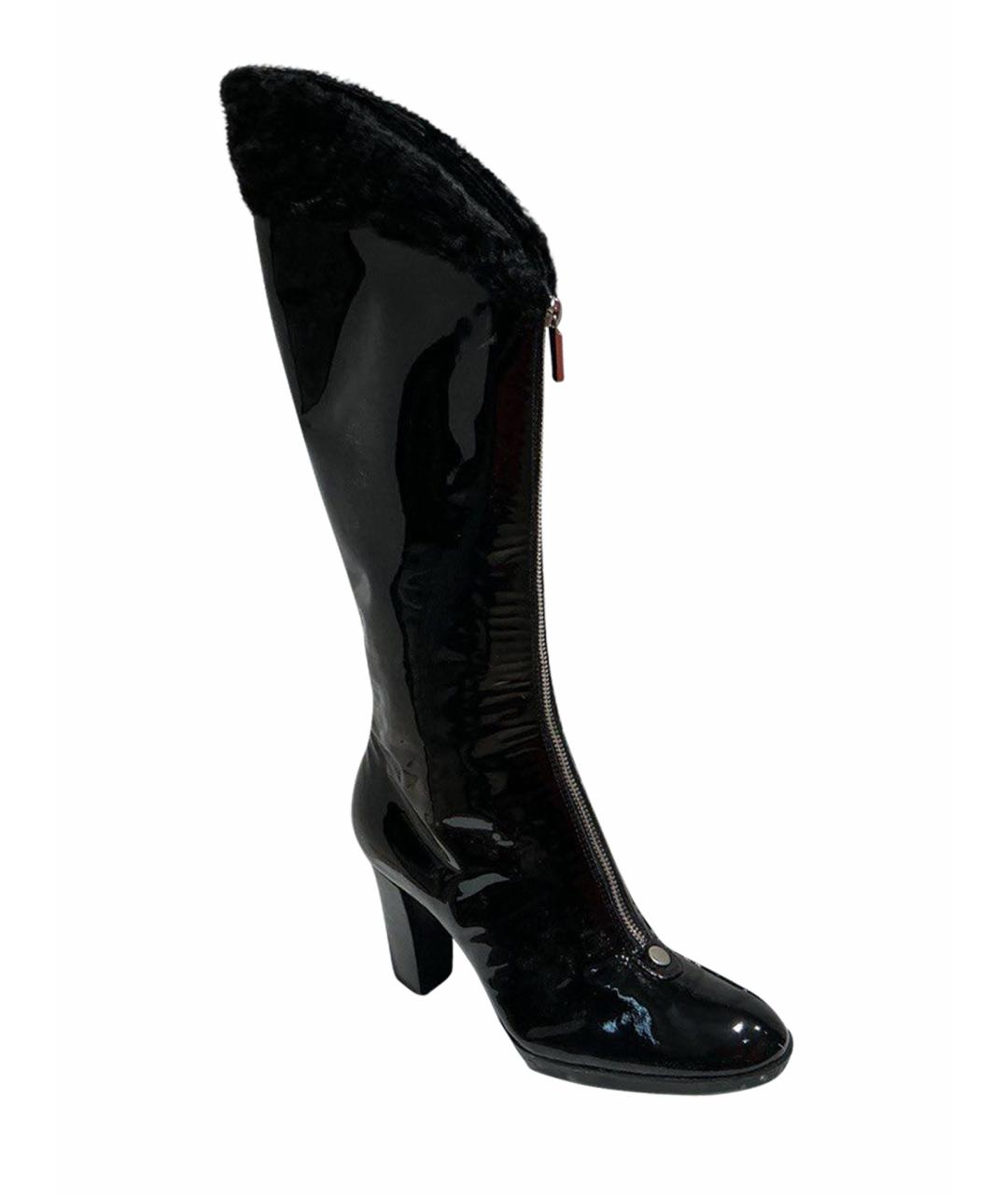 CASADEI Черные сапоги из лакированной кожи, фото 1