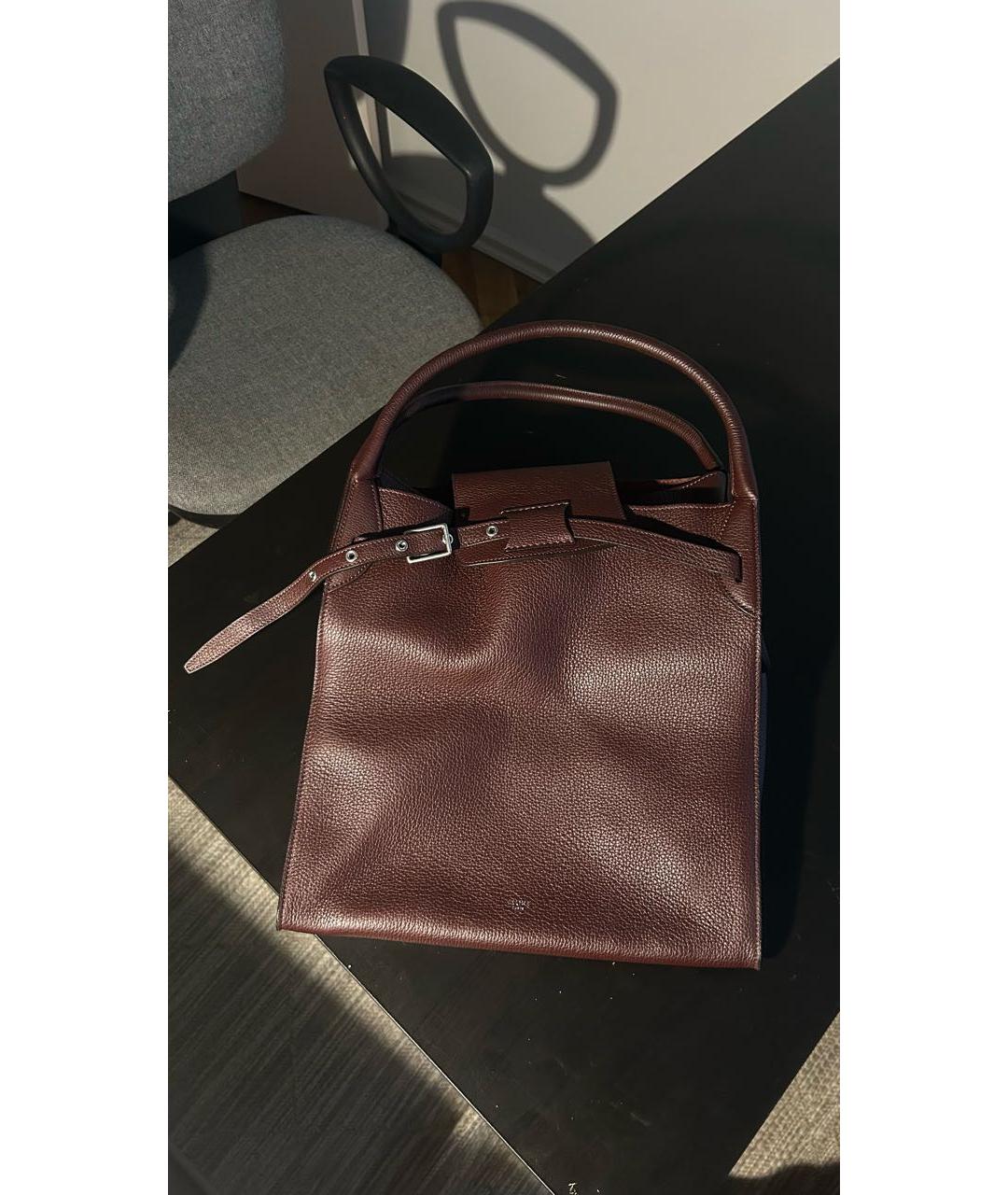 CELINE Коричневая кожаная сумка с короткими ручками, фото 8