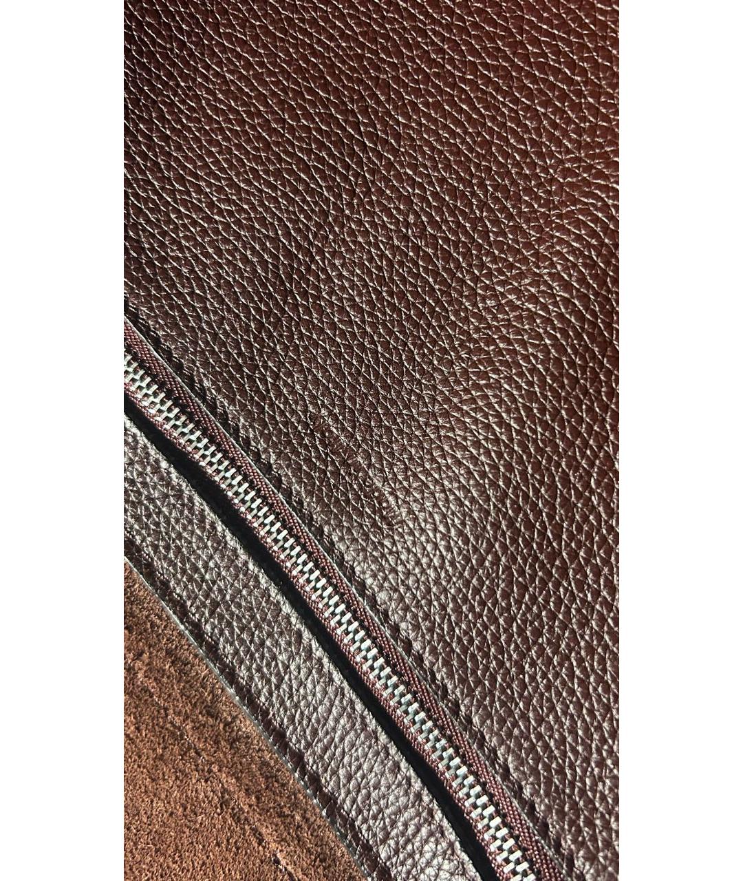 CELINE Коричневая кожаная сумка с короткими ручками, фото 6