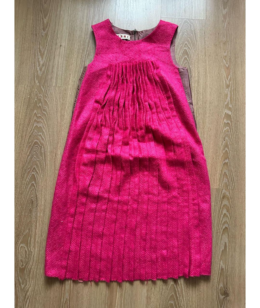 MARNI Розовое шерстяное повседневное платье, фото 6