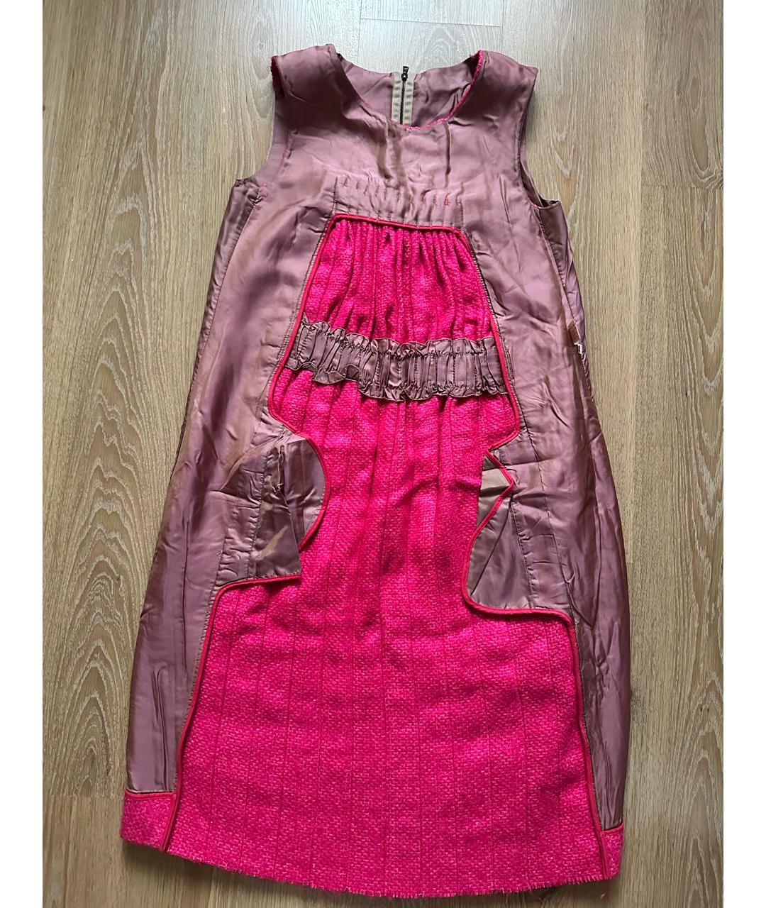 MARNI Розовое шерстяное повседневное платье, фото 3