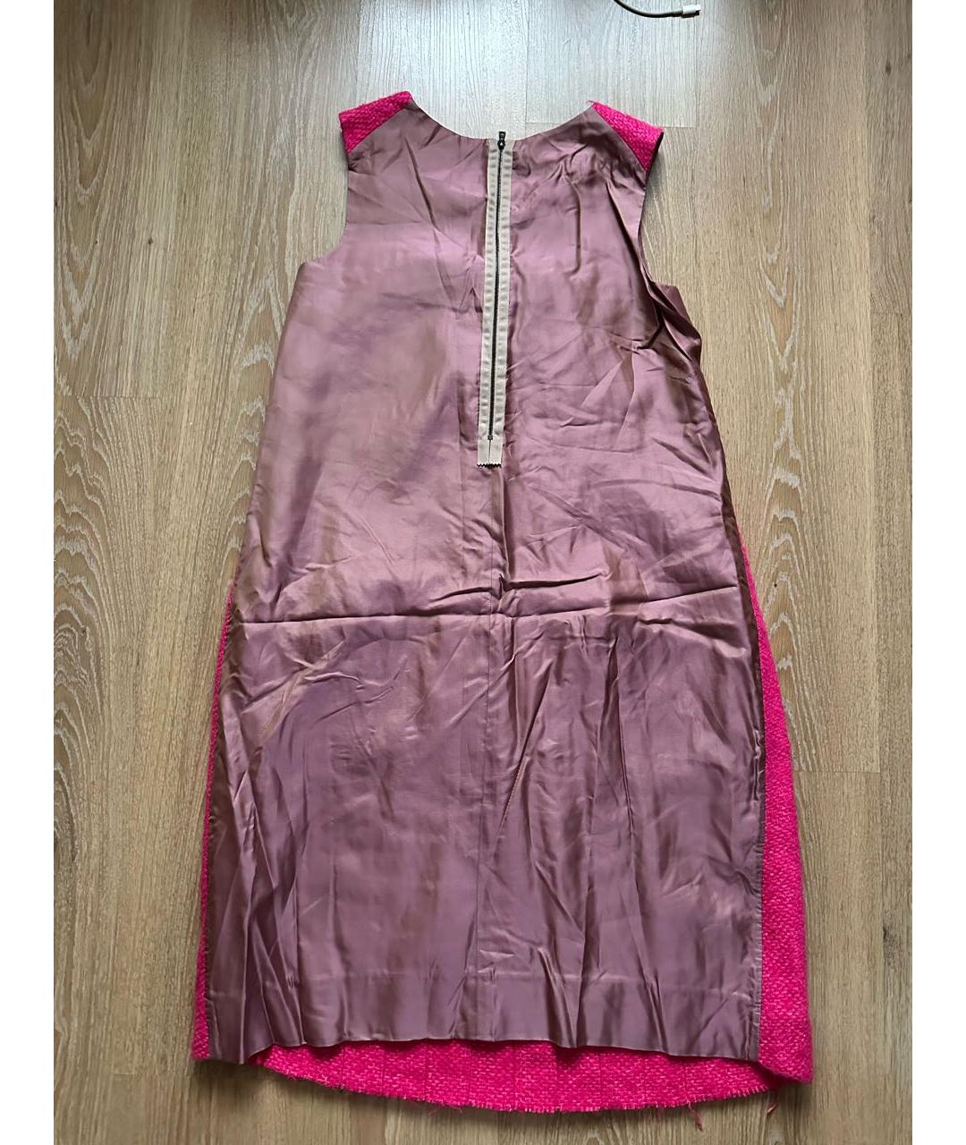 MARNI Розовое шерстяное повседневное платье, фото 2