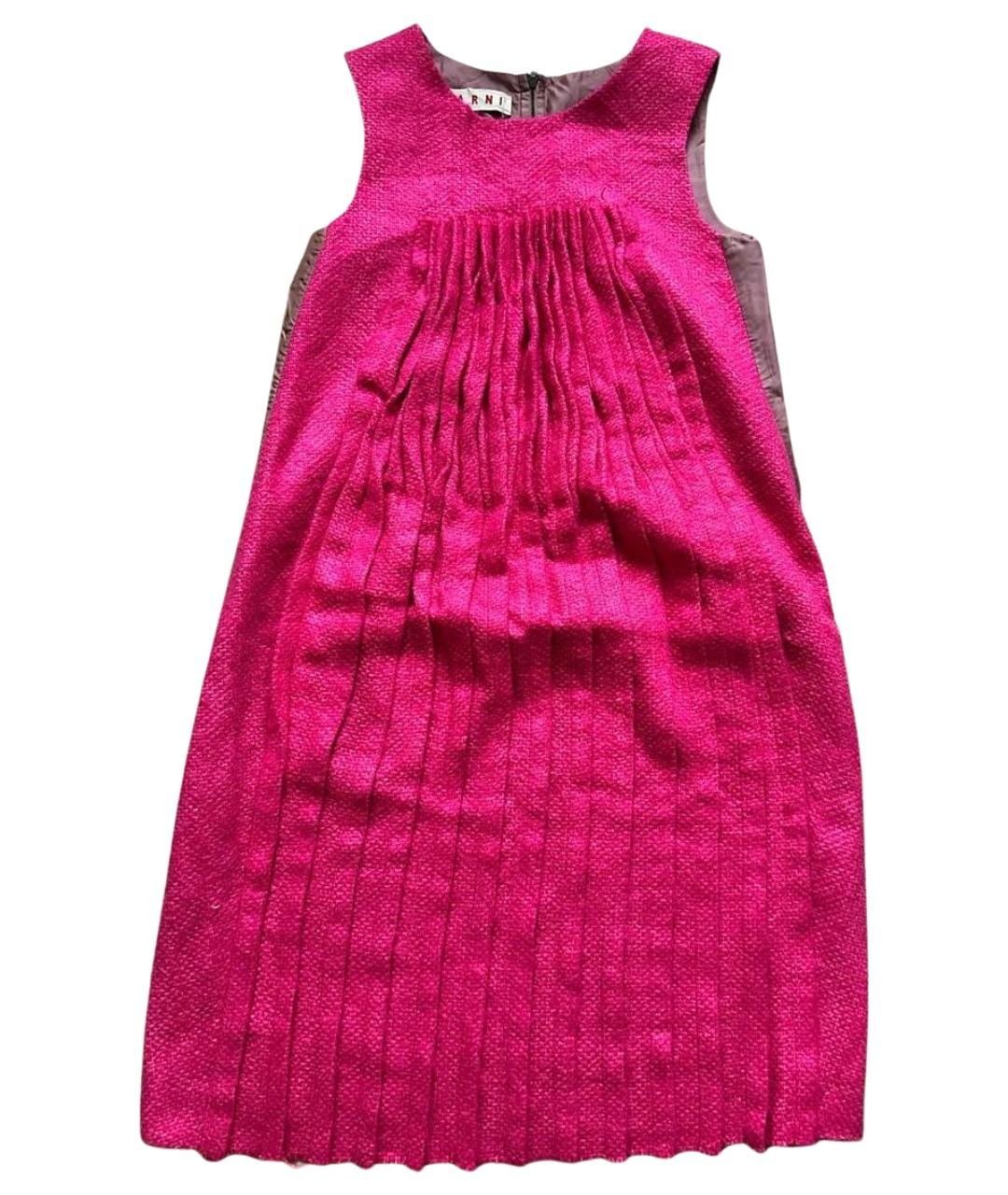 MARNI Розовое шерстяное повседневное платье, фото 1
