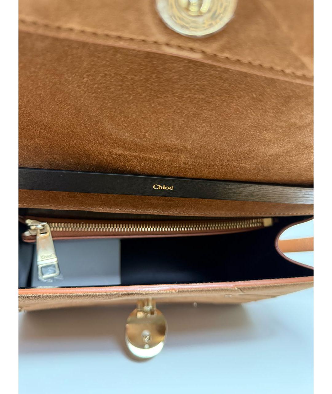 CHLOE Коричневая замшевая сумка через плечо, фото 6