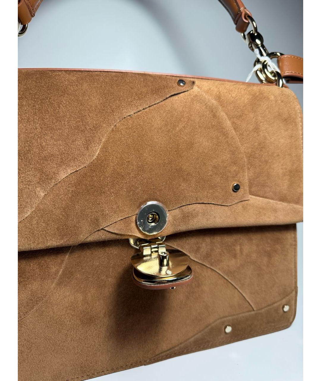 CHLOE Коричневая замшевая сумка через плечо, фото 4