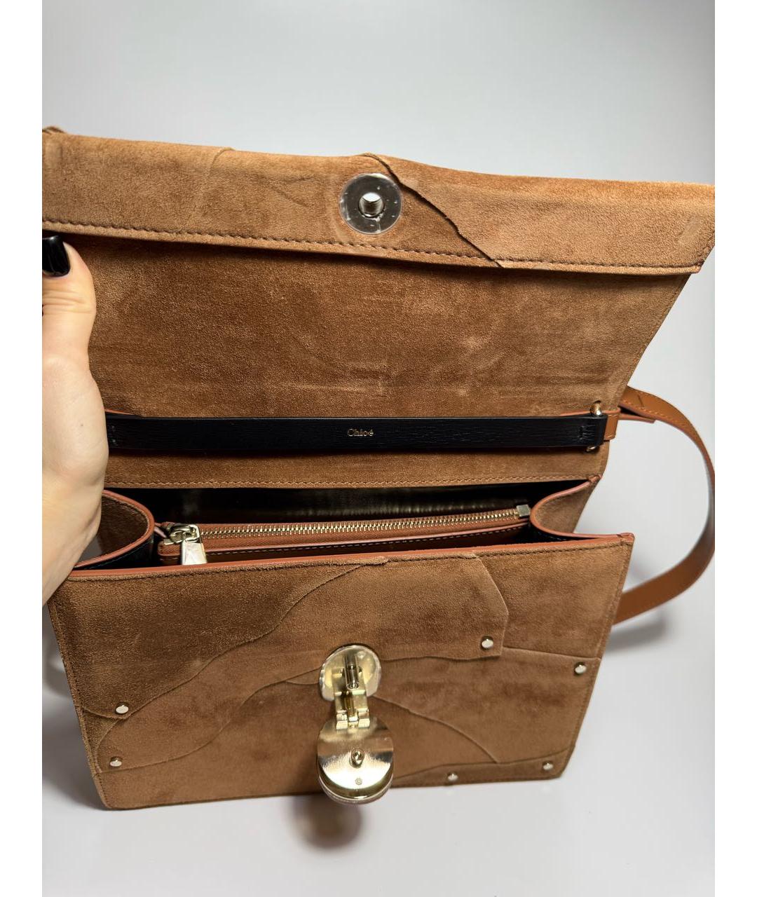 CHLOE Коричневая замшевая сумка через плечо, фото 5