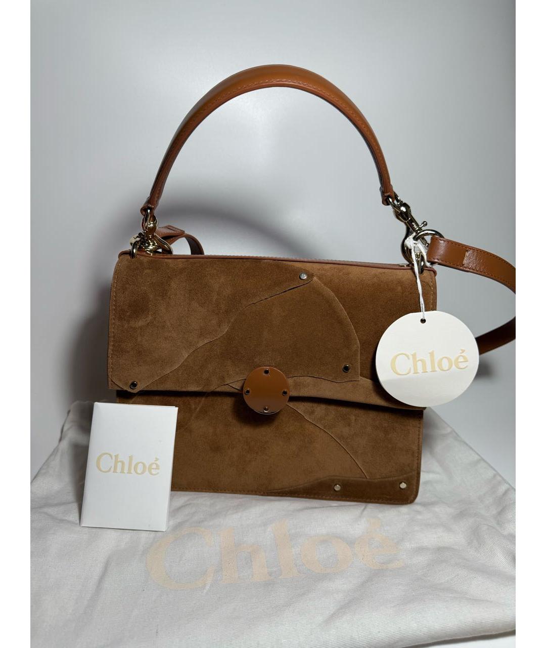CHLOE Коричневая замшевая сумка через плечо, фото 7